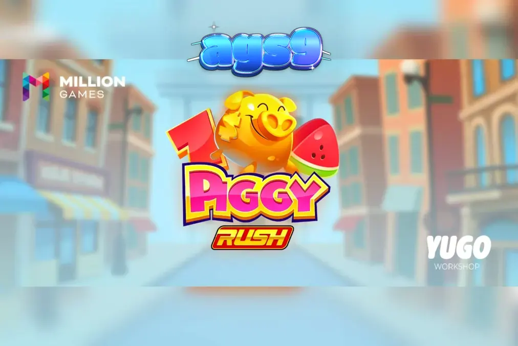 Tampilan visual slot Piggy Rush dengan tema peternakan dan babi yang ceria